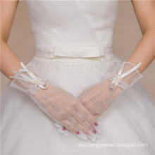 Hot sale cheap fingerless lace appliques bridal wedding lace gloves